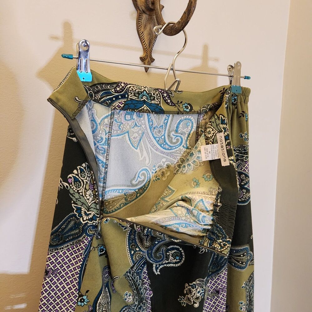 Vtg 90s Y2k Paisley Maxi Skirt Purple & Green Dark Fairy Whimsigoth Boho Earthy - Picture 7 of 9